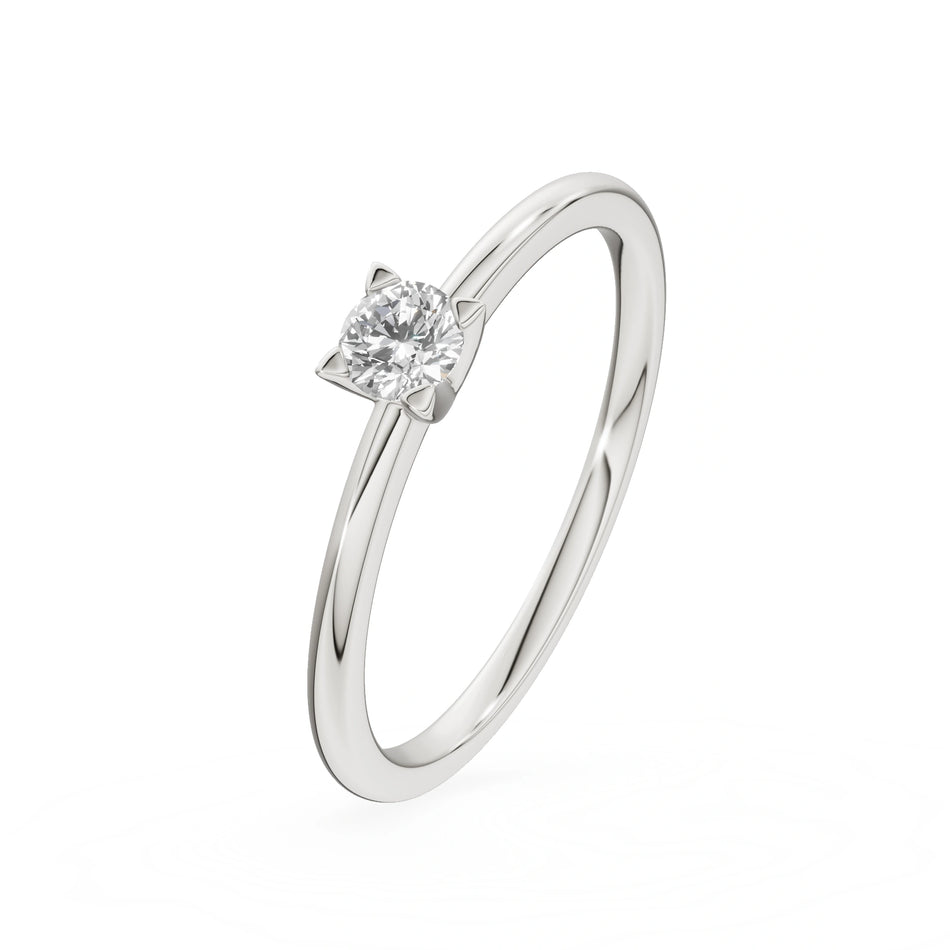 Gremari Seven Grace zásnubný prsteň z bieleho zlata s 0,15 ct lab-grown diamantom – Round/Brilliant
