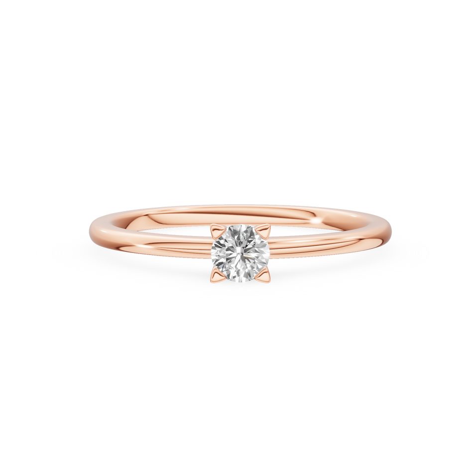 Gremari Seven Grace zásnubný prsteň z ružového zlata s 0,15 ct lab-grown diamantom – Round/Brilliant