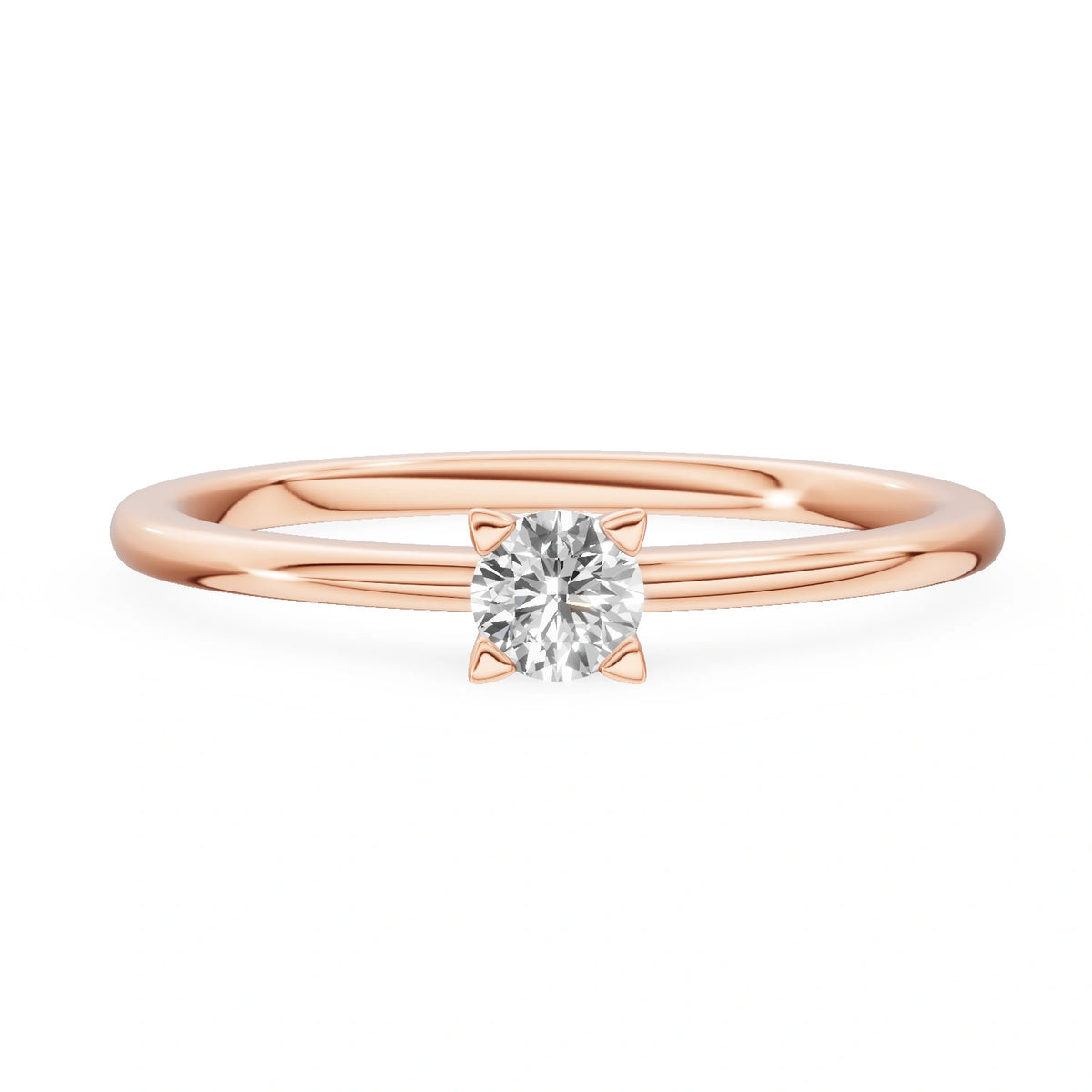 Gremari Seven Grace zásnubný prsteň z ružového zlata s 0,15 ct lab-grown diamantom – Round/Brilliant