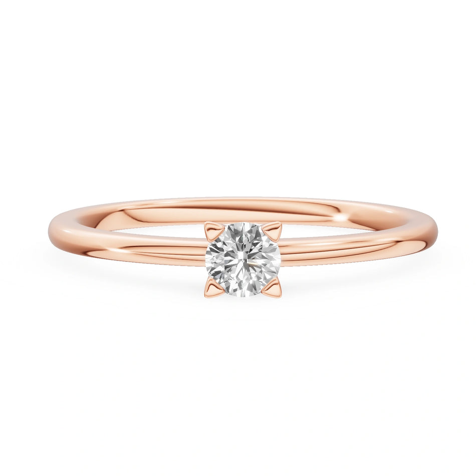Gremari Seven Grace zásnubný prsteň z ružového zlata s 0,15 ct lab-grown diamantom – Round/Brilliant