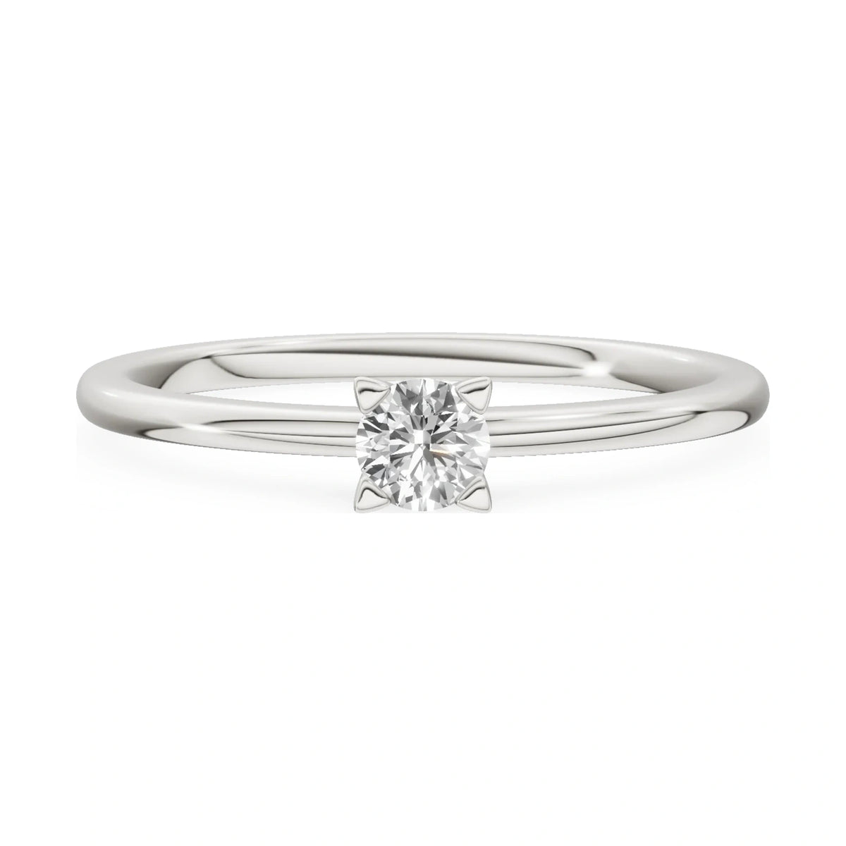 GREMARI Seven Grace 14K white gold engagement ring with 0.15 ct round-cut lab-grown diamond