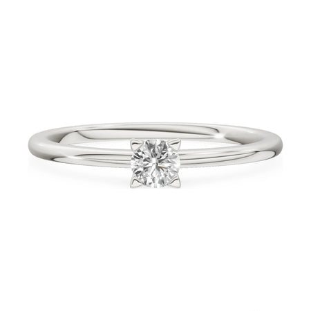 GREMARI Seven Grace 14K white gold engagement ring with 0.15 ct round-cut lab-grown diamond