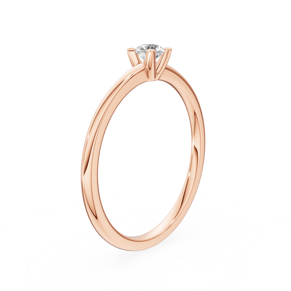 GREMARI Seven Grace 14K rose gold engagement ring with 0.15 ct round-cut lab-grown diamond