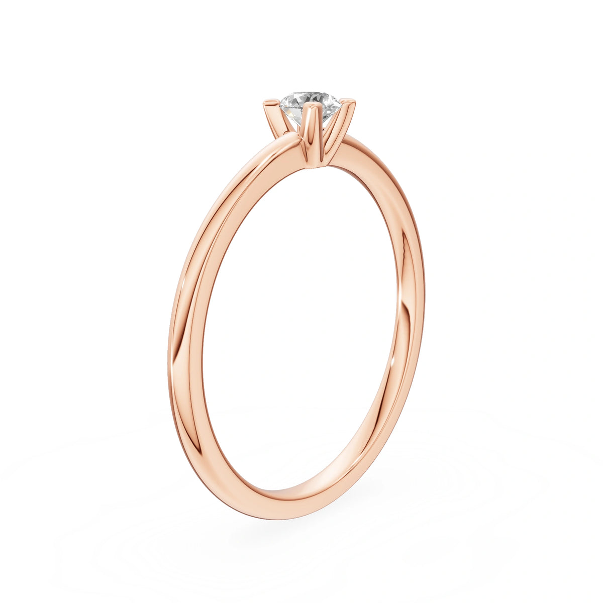 Gremari Seven Grace zásnubný prsteň z ružového zlata s 0,15 ct prírodným diamantom – Round/Brilliant