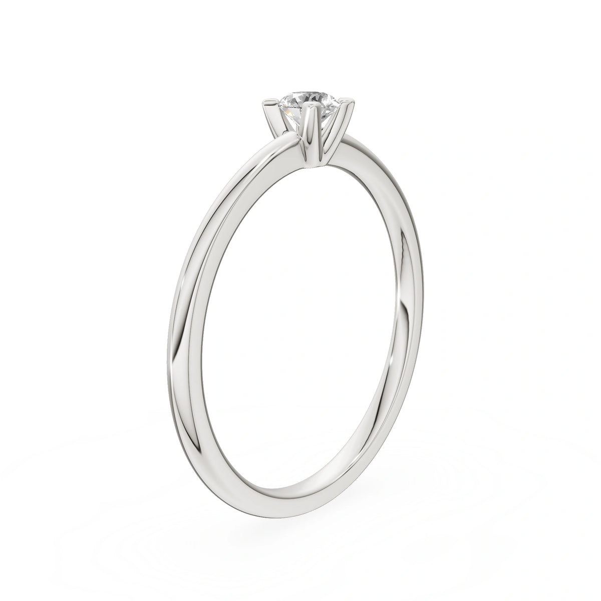 Gremari Seven Grace zásnubný prsteň z bieleho zlata s 0,15 ct prírodným diamantom – Round/Brilliant