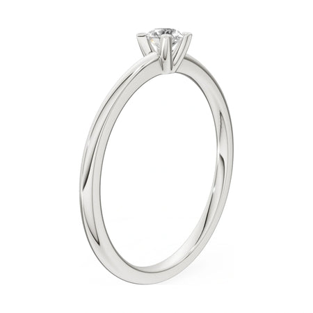 14K white gold GREMARI Seven Grace ring with 0.15 ct round-cut lab-grown diamond