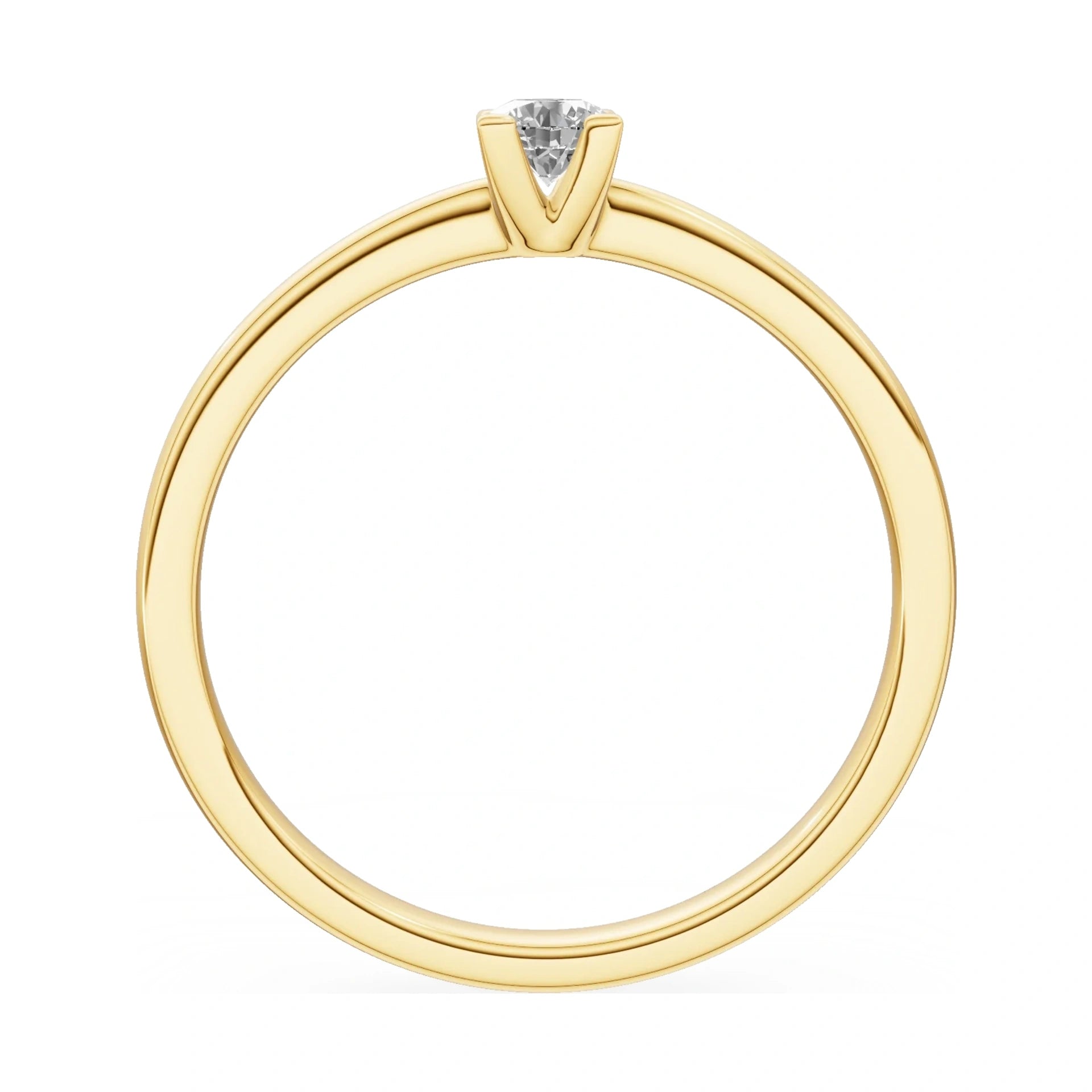 GREMARI Seven Grace round-cut lab-grown diamond engagement ring in 14K yellow gold, 0.15 ct