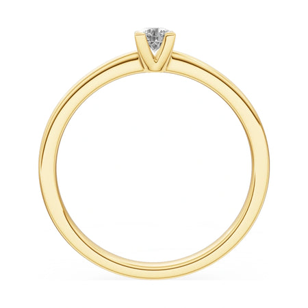 GREMARI Seven Grace round-cut lab-grown diamond engagement ring in 14K yellow gold, 0.15 ct