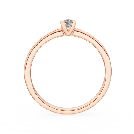 14K rose gold GREMARI Seven Grace ring with 0.15 ct round-cut lab-grown diamond
