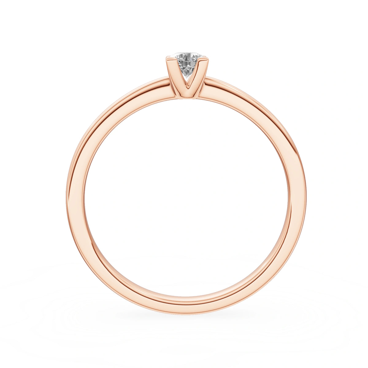Gremari Seven Grace zásnubný prsteň z ružového zlata s 0,15 ct prírodným diamantom – Round/Brilliant