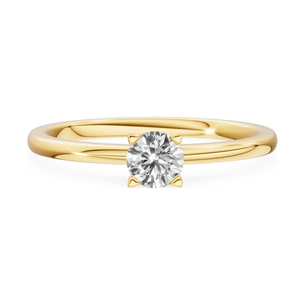 GREMARI Seven Grace 14K yellow gold engagement ring with 0.30 ct round-cut lab-grown diamond