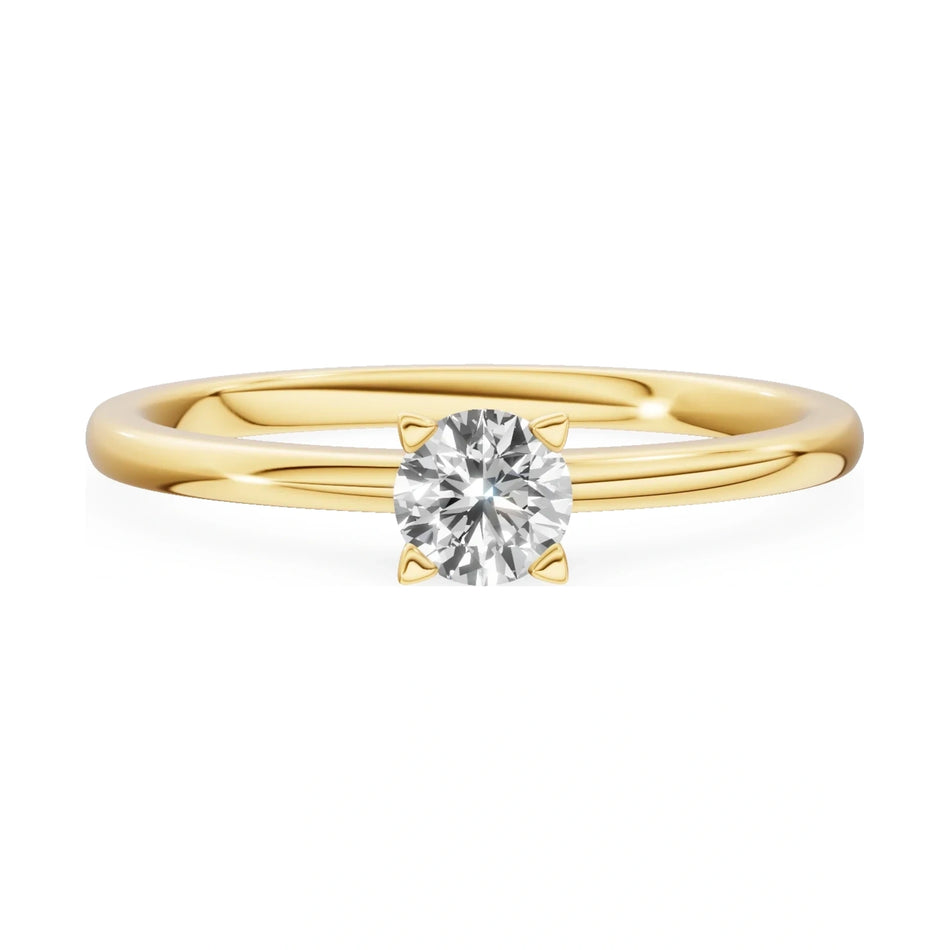 GREMARI Seven Grace 14K yellow gold engagement ring with 0.30 ct round-cut lab-grown diamond