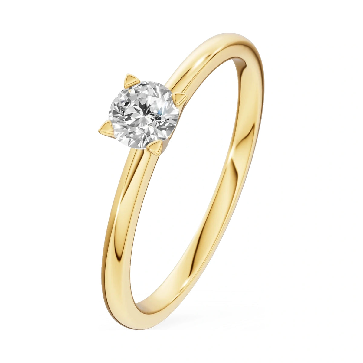 0.30 ct round-cut lab-grown diamond GREMARI Seven Grace engagement ring in 14K yellow gold