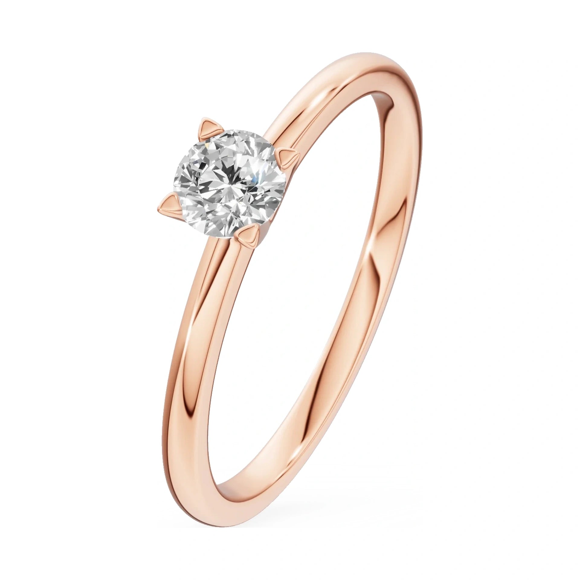 0.30 ct round-cut lab-grown diamond GREMARI Seven Grace engagement ring in 14K rose gold