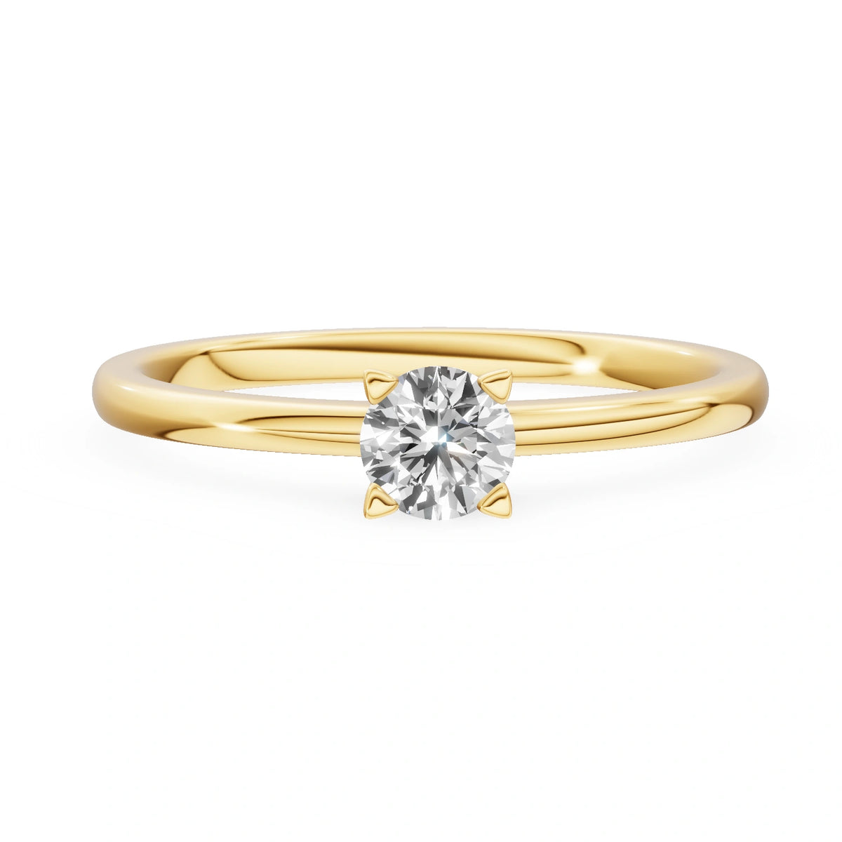 Gremari Seven Grace zásnubný prsteň zo žltého zlata s 0,30 ct lab-grown diamantom – Round/Brilliant