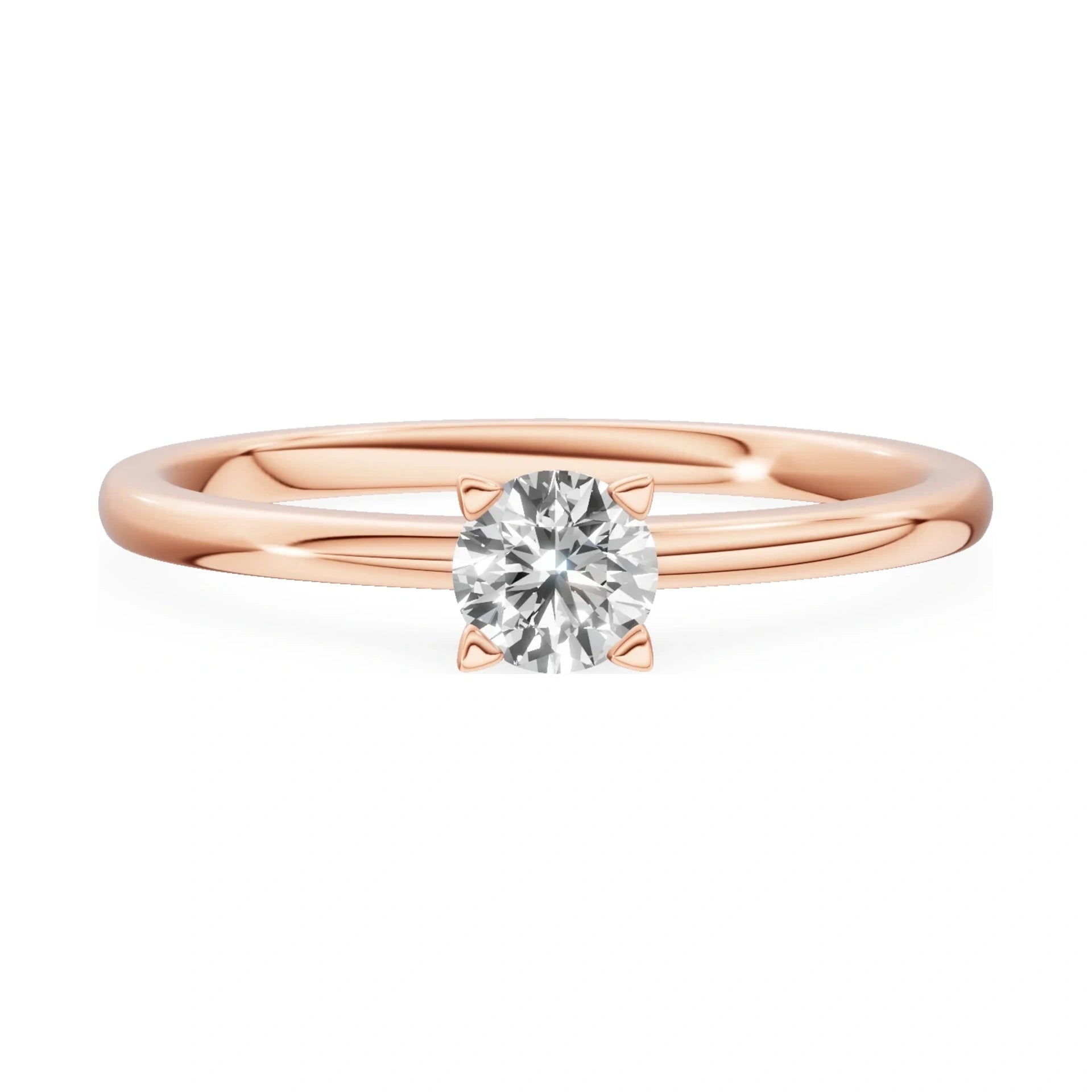 GREMARI Seven Grace 14K rose gold engagement ring with 0.30 ct round-cut lab-grown diamond