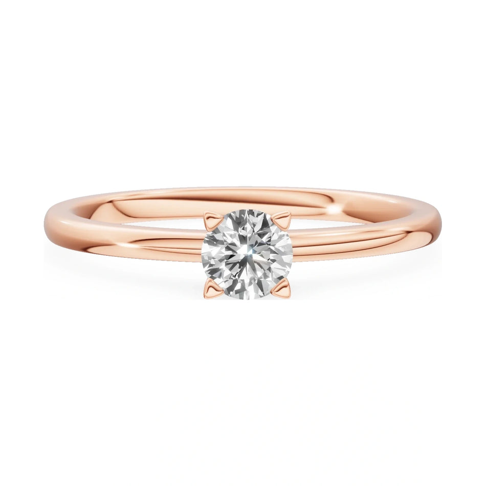 GREMARI Seven Grace 14K rose gold engagement ring with 0.30 ct round-cut lab-grown diamond