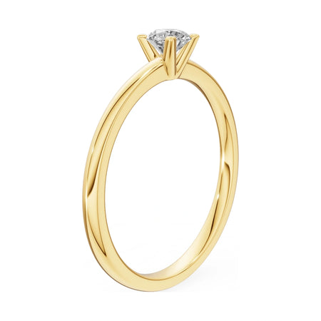14K yellow gold GREMARI Seven Grace ring with 0.30 ct round-cut lab-grown diamond