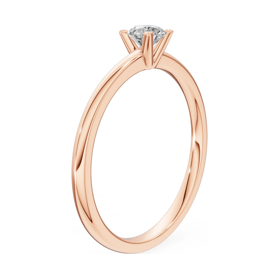 14K rose gold GREMARI Seven Grace ring with 0.30 ct round-cut lab-grown diamond