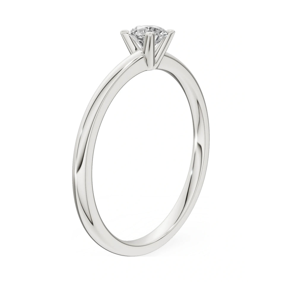 14K white gold GREMARI Seven Grace ring with 0.30 ct round-cut lab-grown diamond