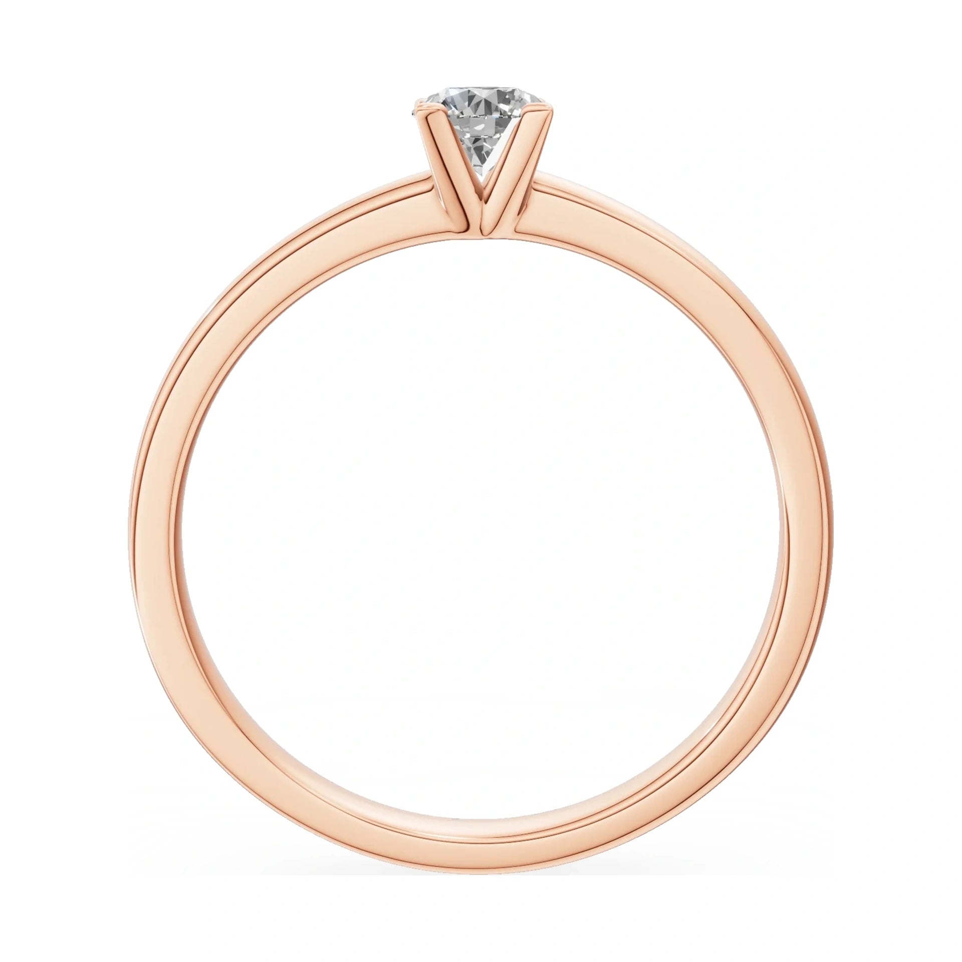 GREMARI Seven Grace round-cut lab-grown diamond engagement ring in 14K rose gold, 0.30 ct