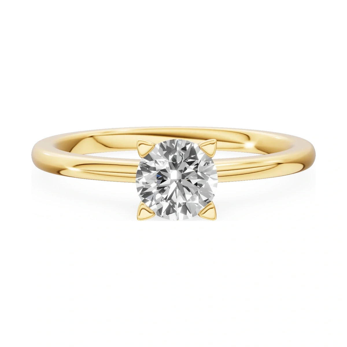 GREMARI Seven Grace 14K yellow gold engagement ring with 0.50 ct round-cut lab-grown diamond