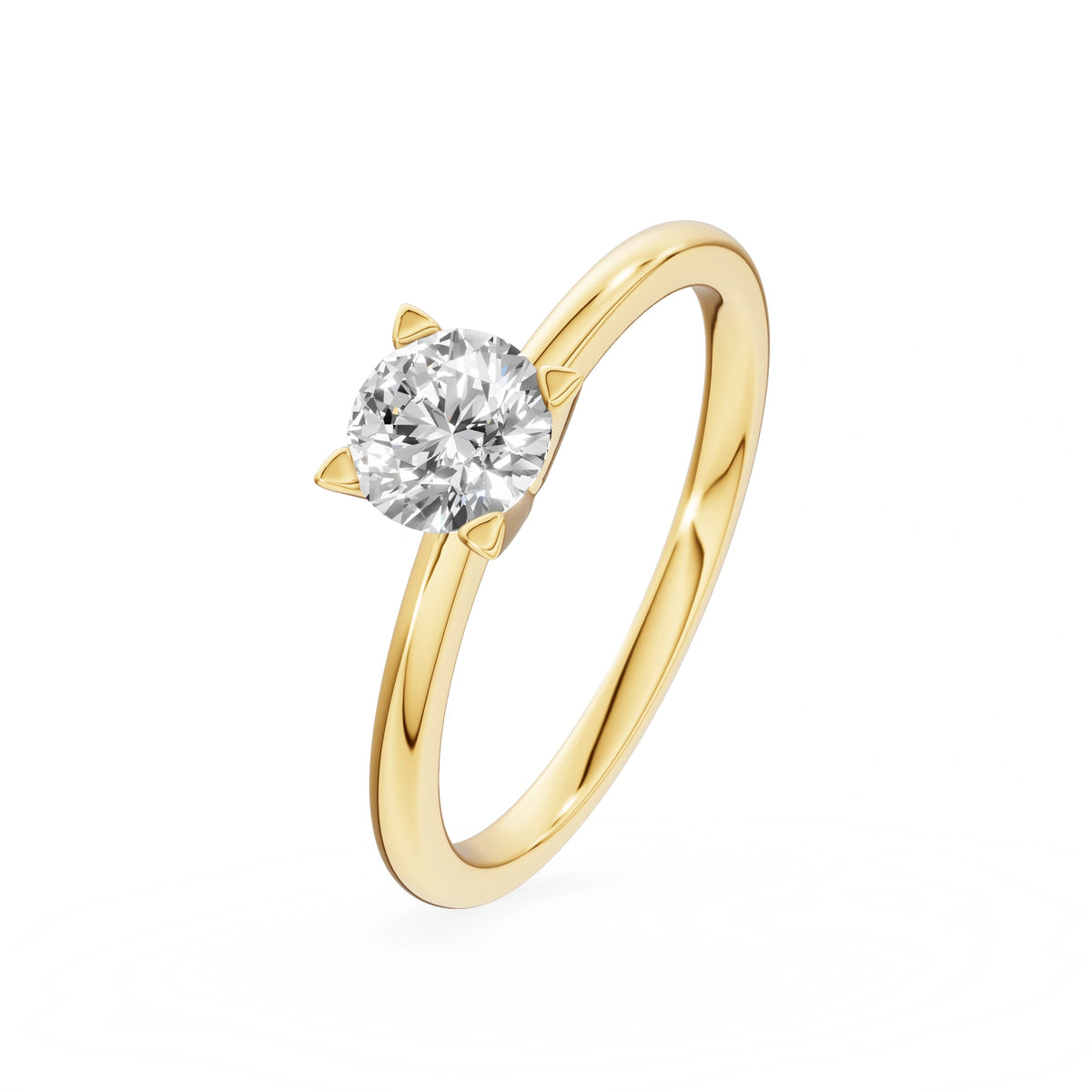 Gremari Seven Grace zásnubný prsteň zo žltého zlata s 0,50 ct lab-grown diamantom – Round/Brilliant