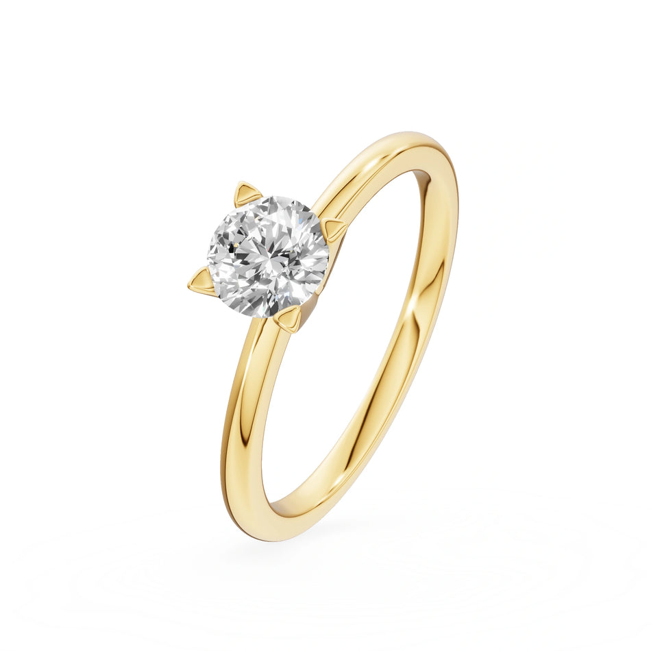 Gremari Seven Grace zásnubný prsteň zo žltého zlata s 0,50 ct lab-grown diamantom – Round/Brilliant