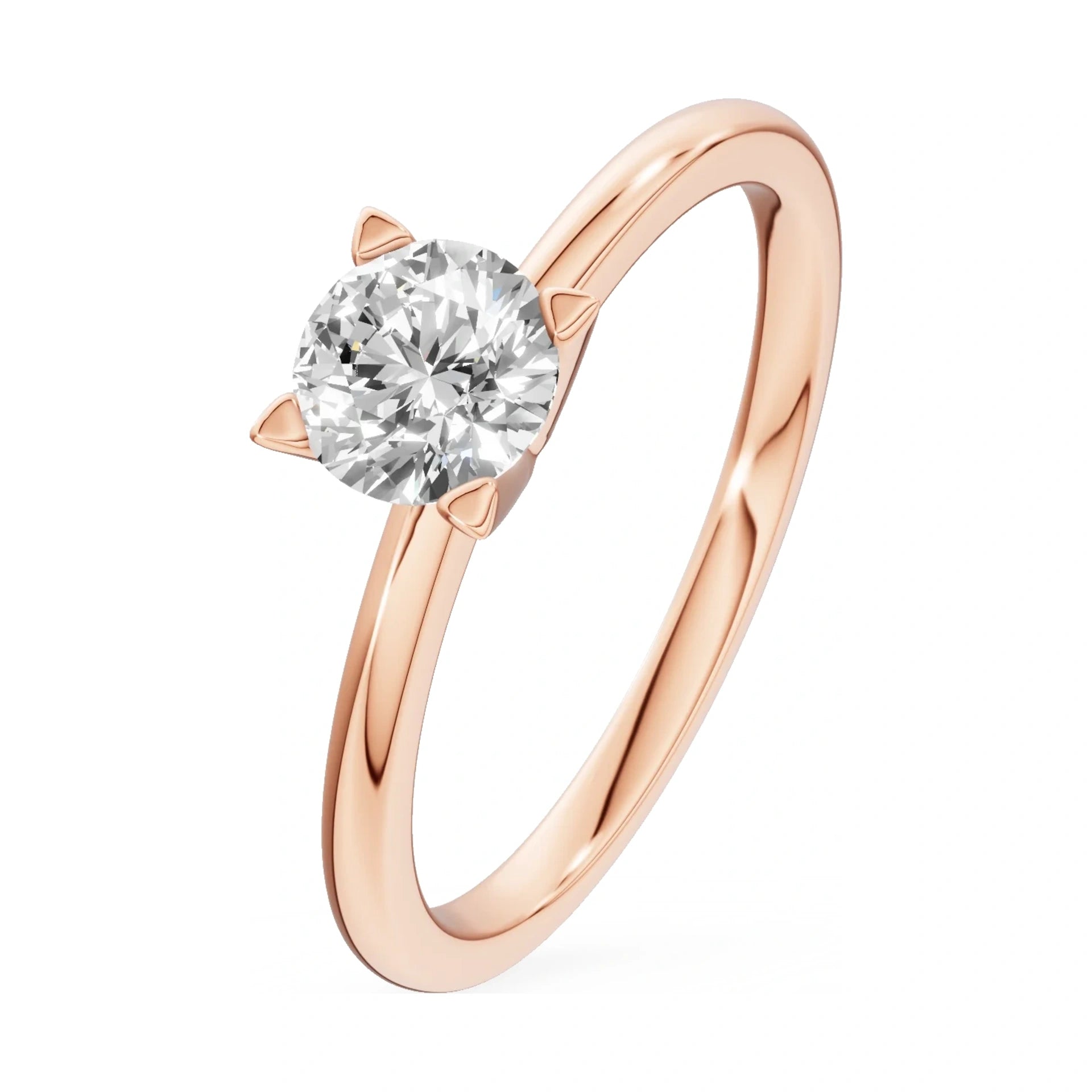 0.50 ct round-cut lab-grown diamond GREMARI Seven Grace engagement ring in 14K rose gold