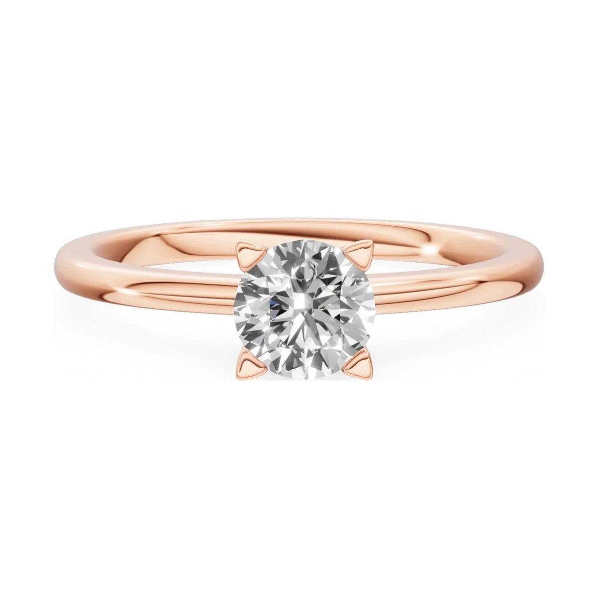 GREMARI Seven Grace 14K rose gold engagement ring with 0.50 ct round-cut lab-grown diamond