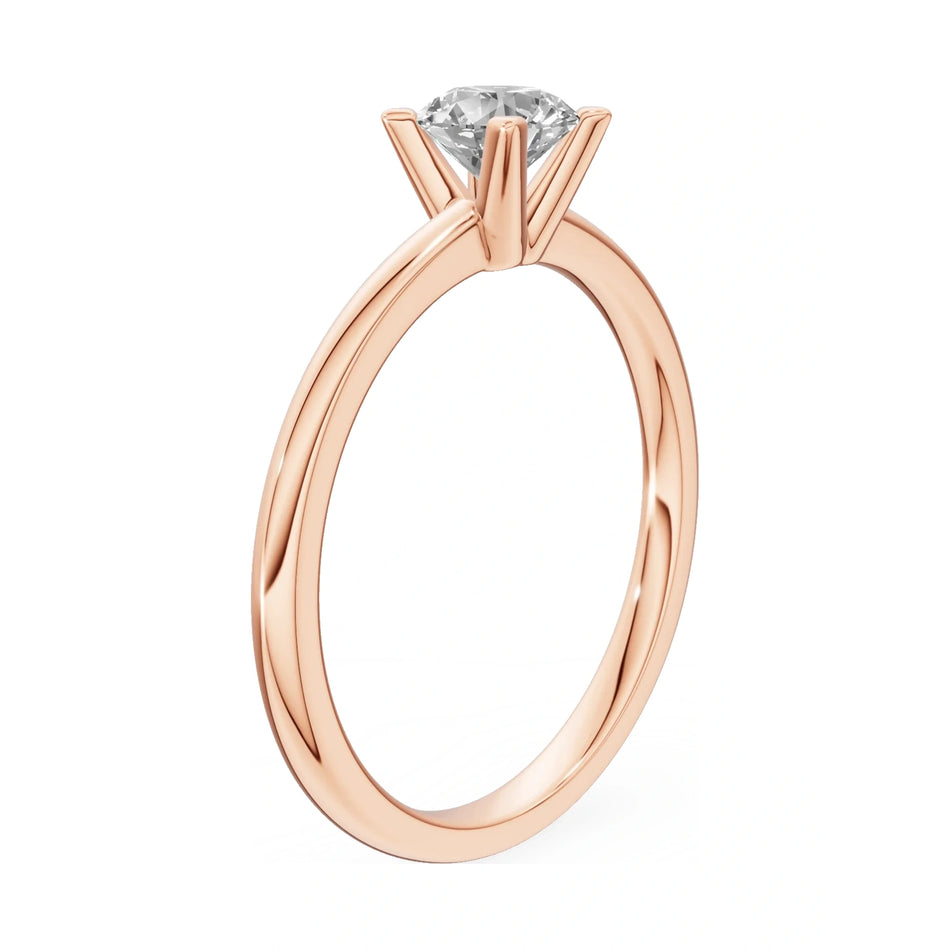 14K rose gold GREMARI Seven Grace ring with 0.50 ct round-cut lab-grown diamond