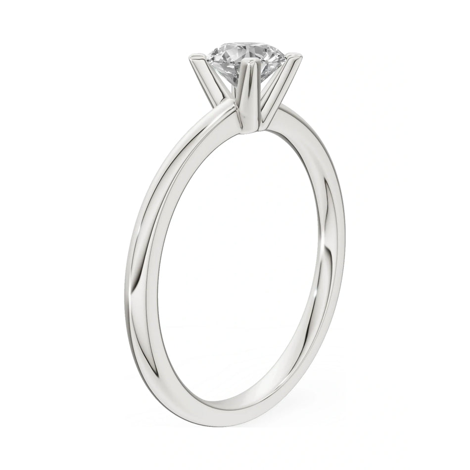 14K white gold GREMARI Seven Grace ring with 0.50 ct round-cut lab-grown diamond