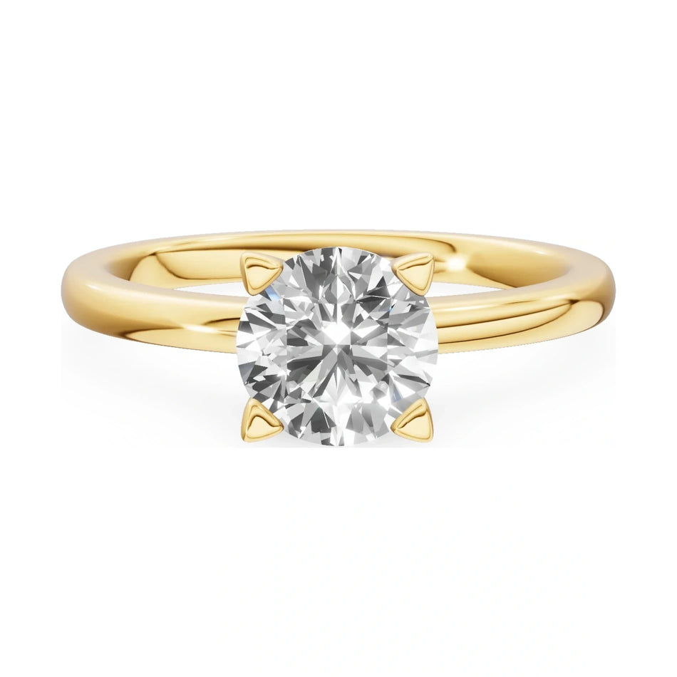 GREMARI Seven Grace 14K yellow gold engagement ring with 1.00 ct round-cut lab-grown diamond