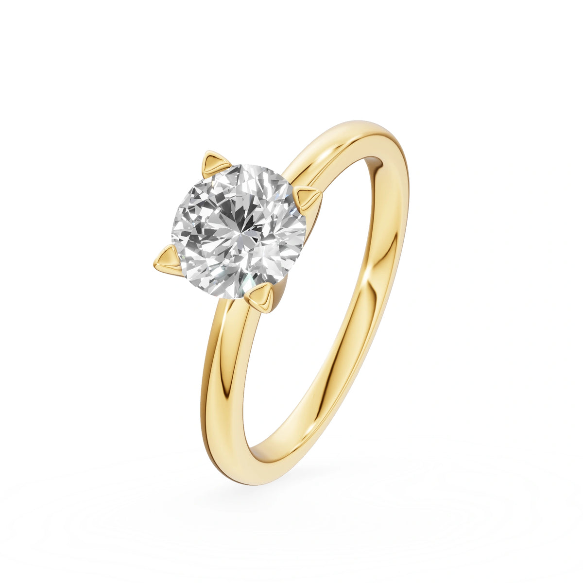 Gremari Seven Grace zásnubný prsteň zo žltého zlata s 1,00 ct prírodným diamantom – Round/Brilliant