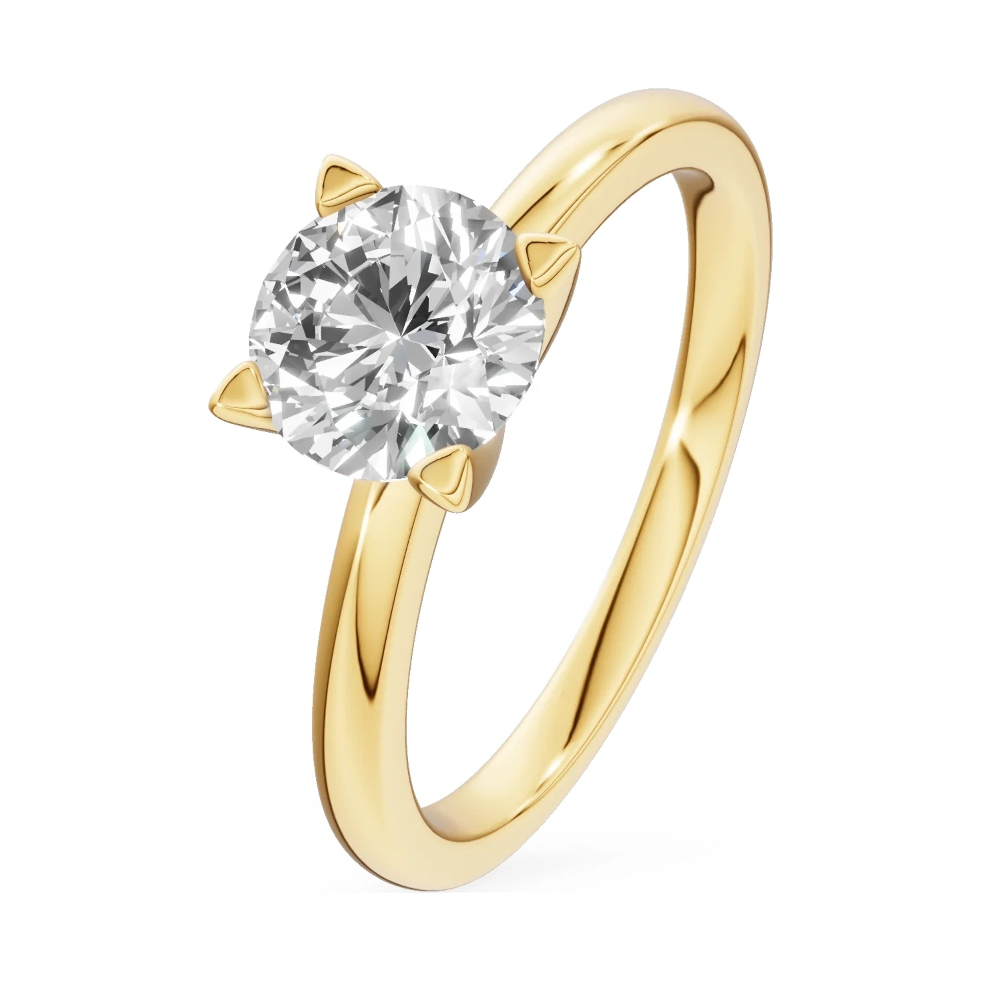 1.00 ct round-cut lab-grown diamond GREMARI Seven Grace engagement ring in 14K yellow gold