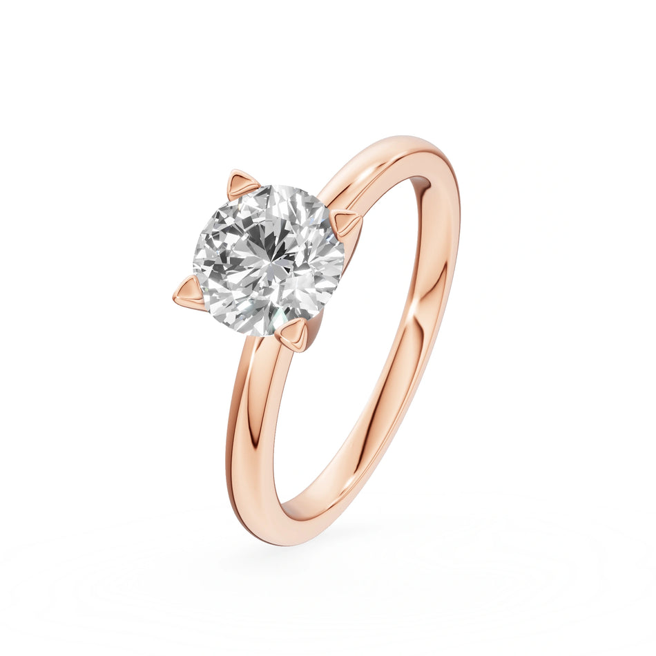 Gremari Seven Grace zásnubný prsteň z ružového zlata s 1,00 ct prírodným diamantom – Round/Brilliant