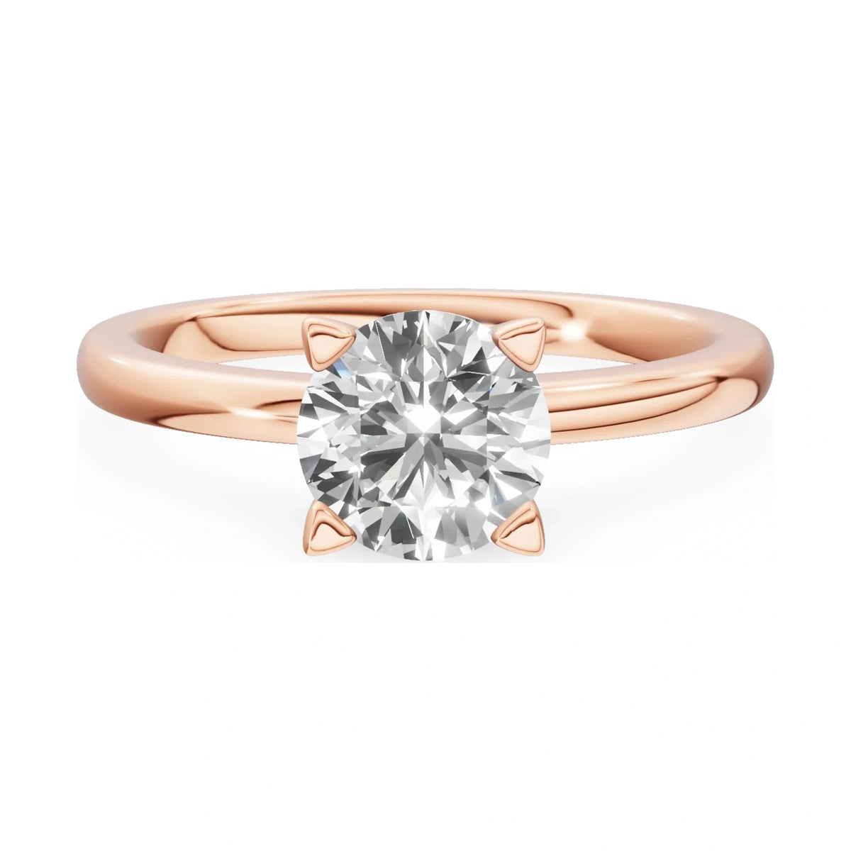 GREMARI Seven Grace 14K rose gold engagement ring with 1.00 ct round-cut lab-grown diamond