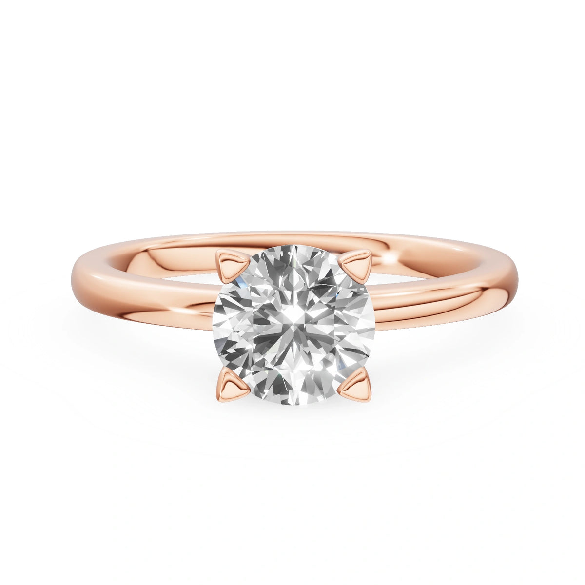 Gremari Seven Grace zásnubný prsteň z ružového zlata s 1,00 ct prírodným diamantom – Round/Brilliant