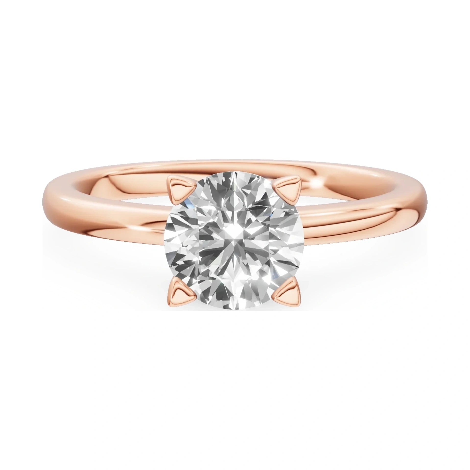 GREMARI Seven Grace 14K rose gold engagement ring with 1.00 ct round-cut lab-grown diamond