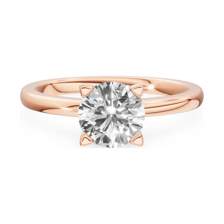 GREMARI Seven Grace 14K rose gold engagement ring with 1.00 ct round-cut lab-grown diamond