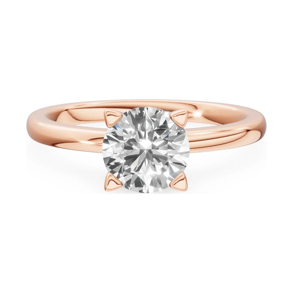 GREMARI Seven Grace 14K rose gold engagement ring with 1.00 ct round-cut lab-grown diamond