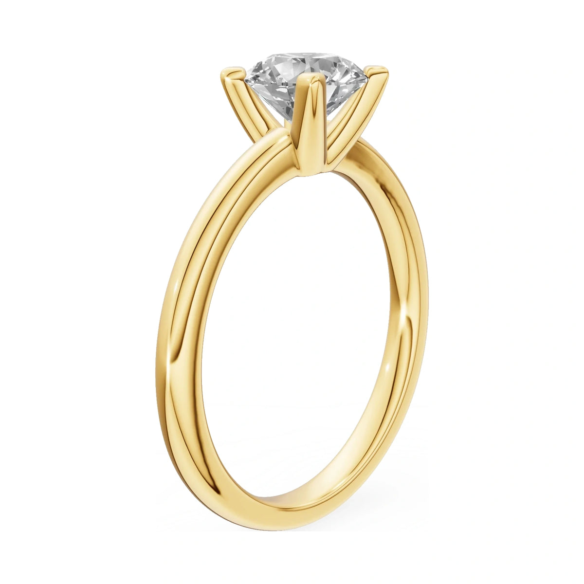 14K yellow gold GREMARI Seven Grace ring with 1.00 ct round-cut lab-grown diamond