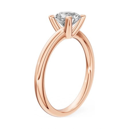 14K rose gold GREMARI Seven Grace ring with 1.00 ct round-cut lab-grown diamond
