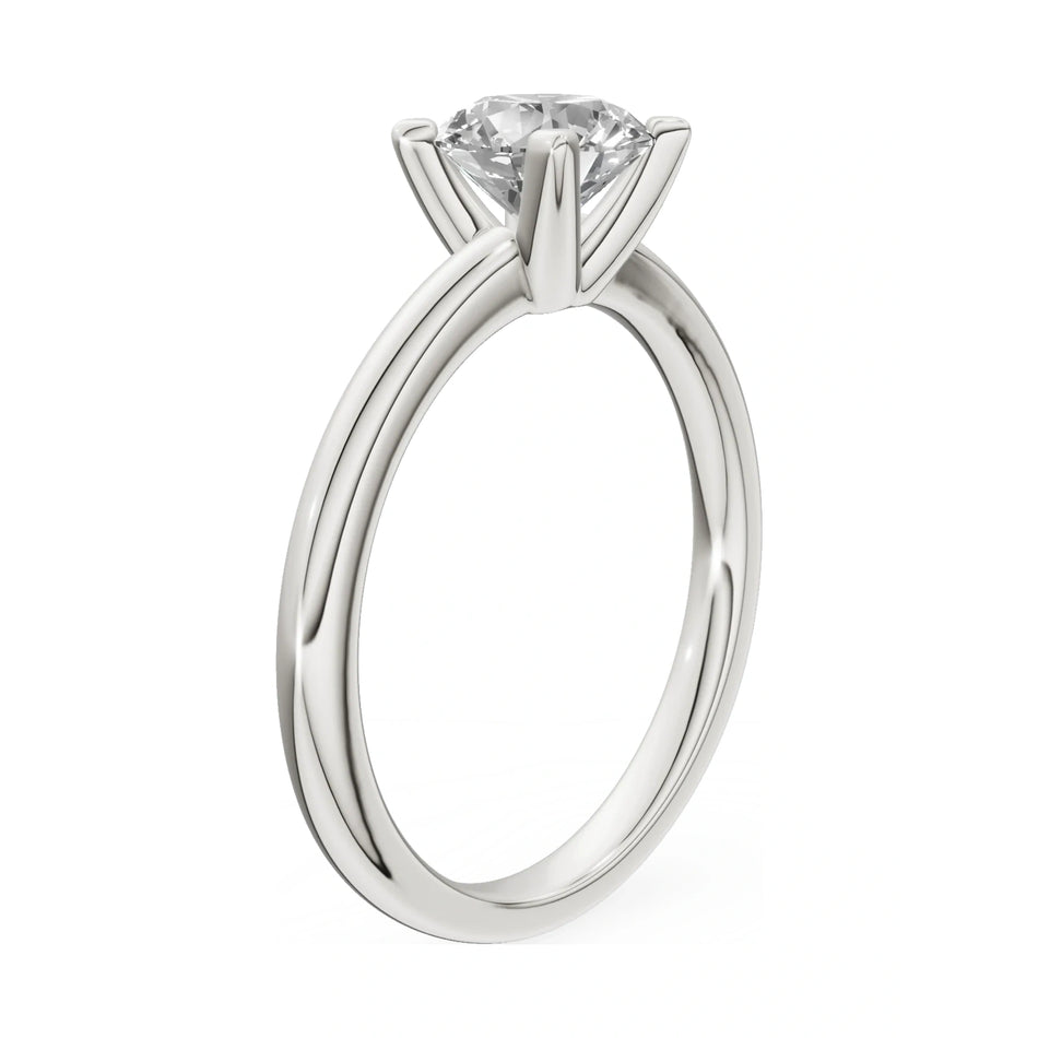 14K white gold GREMARI Seven Grace ring with 1.00 ct round-cut lab-grown diamond