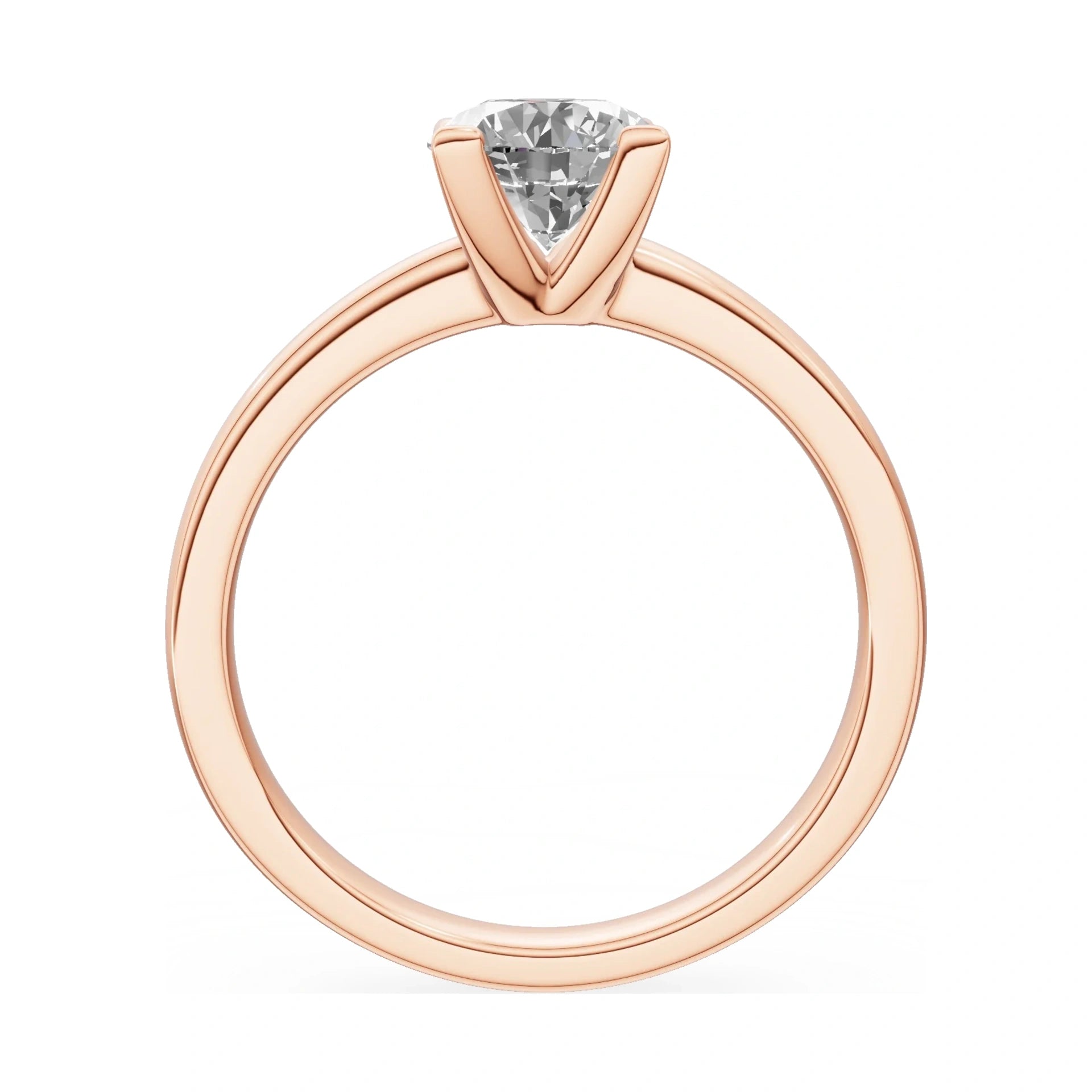 GREMARI Seven Grace round-cut lab-grown diamond engagement ring in 14K rose gold, 1.00 ct