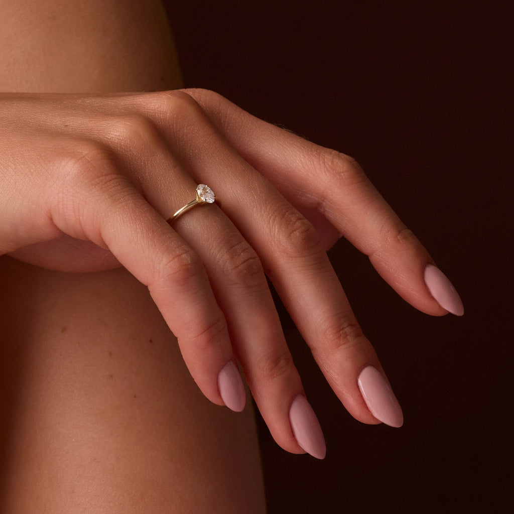 Gremari Seven Grace zásnubný prsteň z ružového zlata s 1,00 ct prírodným diamantom – Oval
