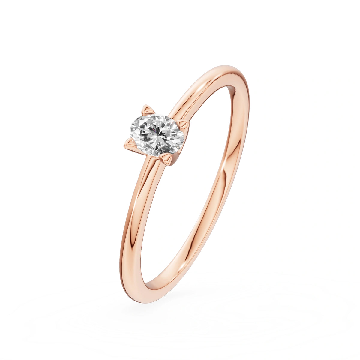 Gremari Seven Grace zásnubný prsteň z ružového zlata s 0,15 ct lab-grown diamantom – Oval