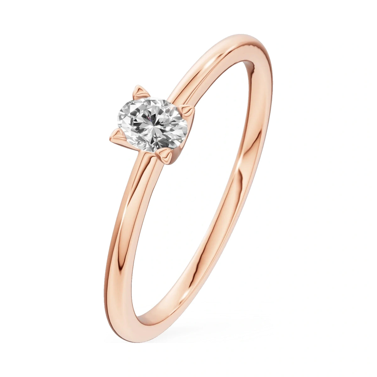 0.15 ct oval-cut lab-grown diamond GREMARI Seven Grace engagement ring in 14K rose gold