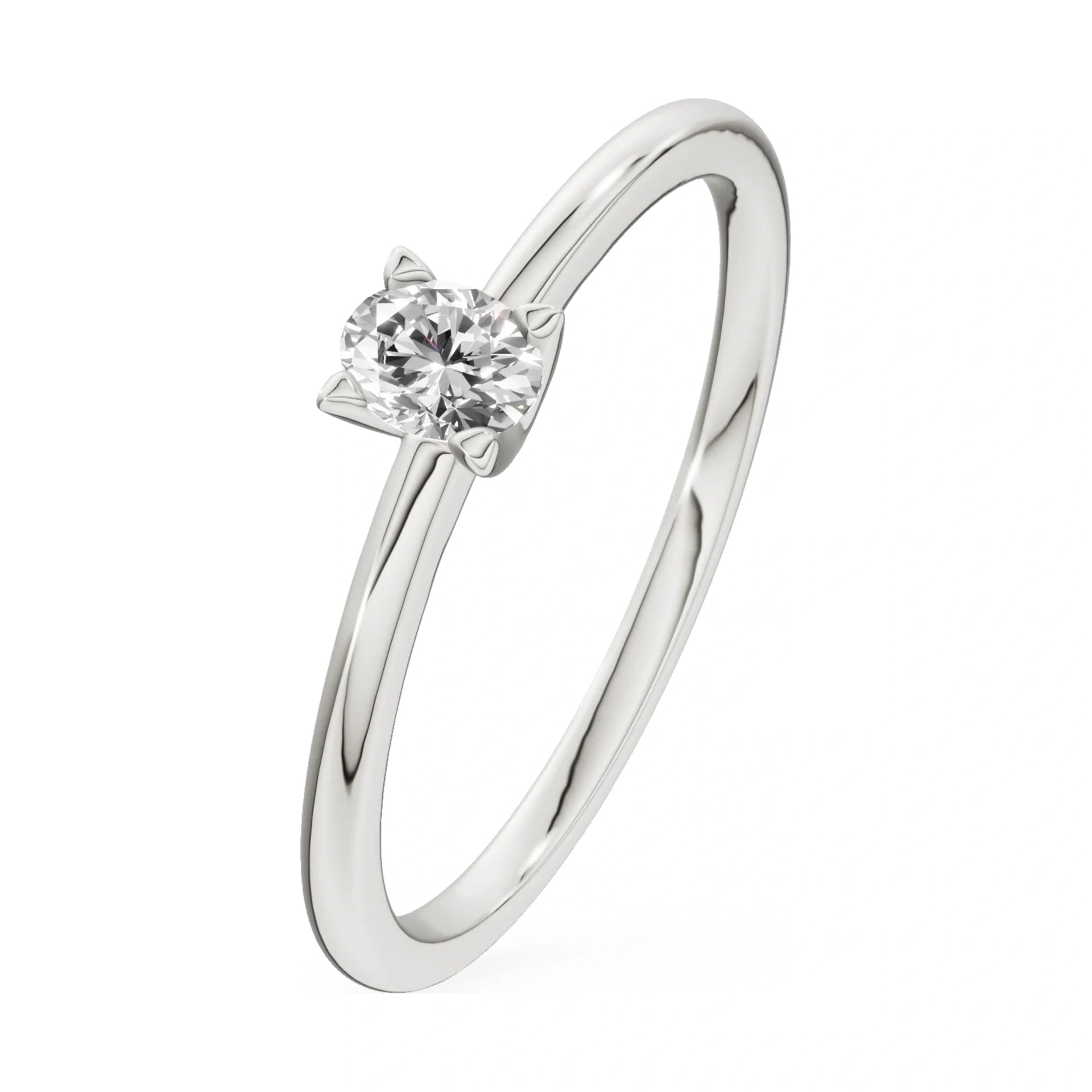 0.15 ct oval-cut lab-grown diamond GREMARI Seven Grace engagement ring in 14K white gold
