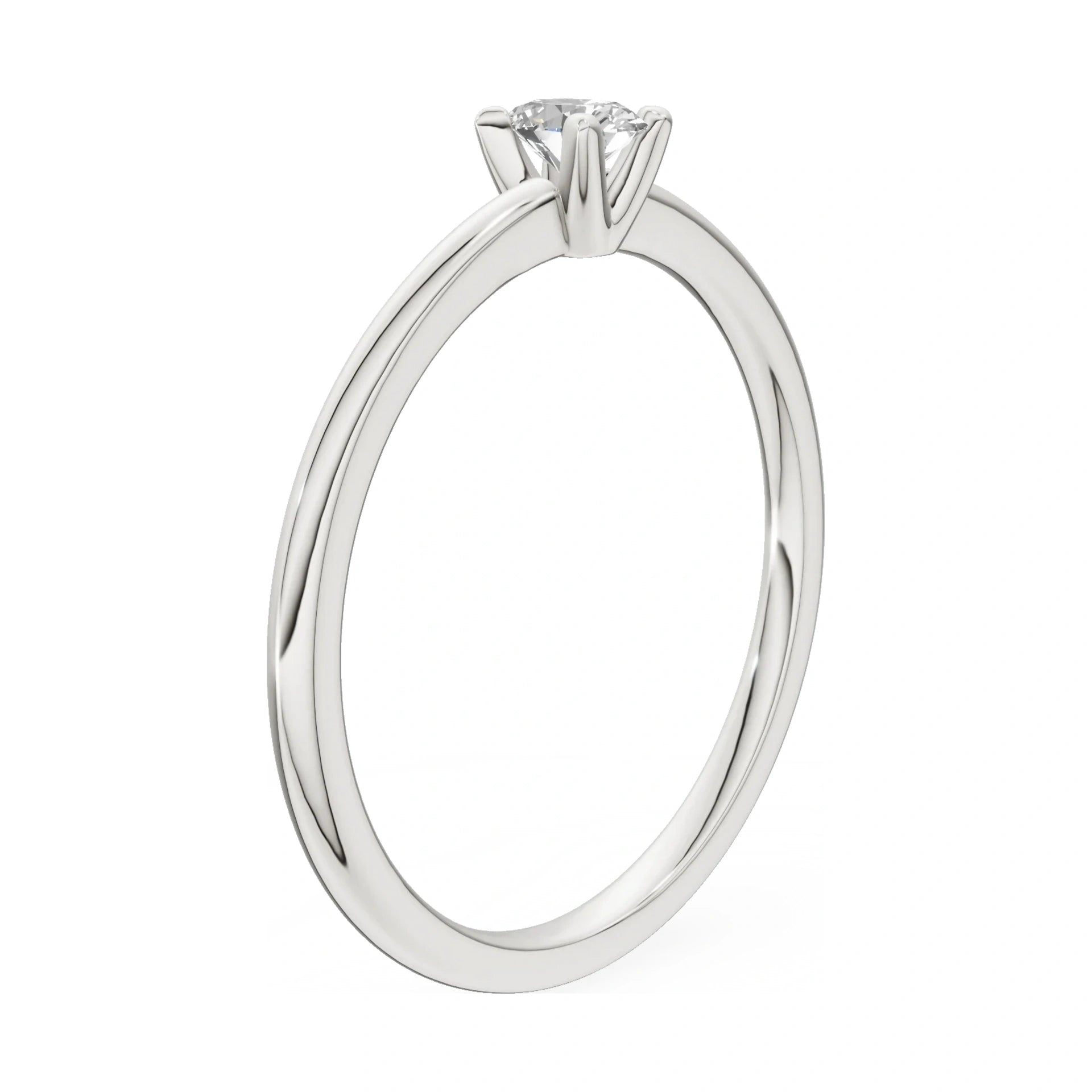 14K white gold GREMARI Seven Grace ring with 0.15 ct oval-cut lab-grown diamond